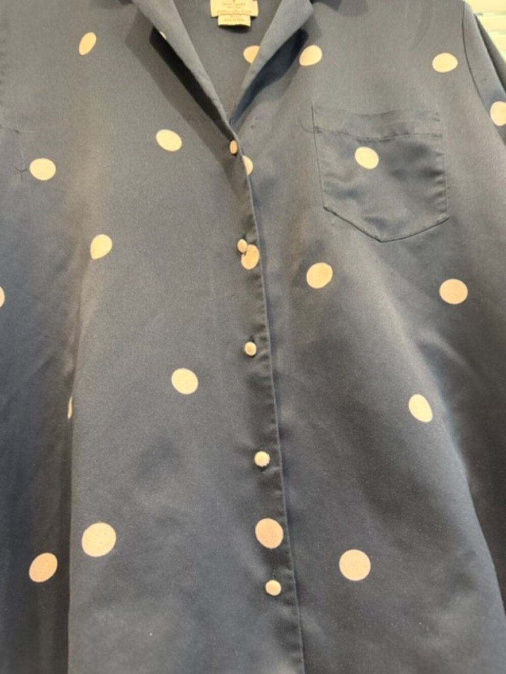 Kate Spade New York Blue White Polka Dot Pajama Set Size XL. - Picture 4 of 16